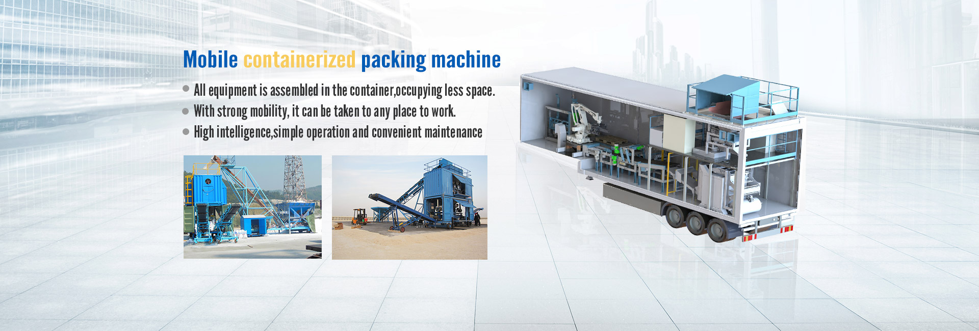 Mobile containerized packing machine,mobile bagging machine
